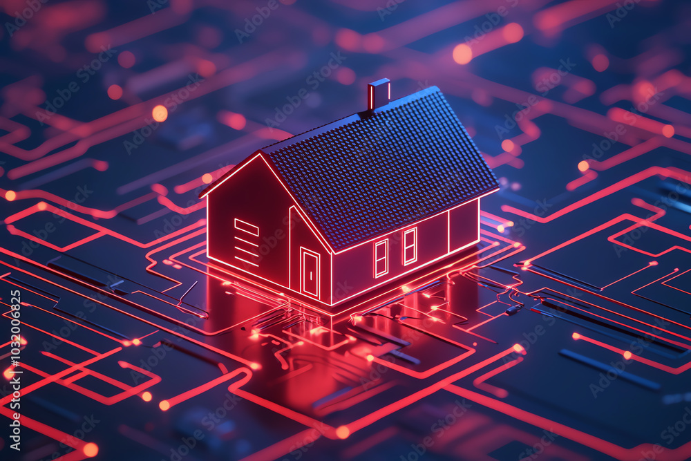 Centralized smart home system, integrated devices for seamless automation, 3D illustration Centralized smart home system, integrated devices for seamless automation, 3D illustration