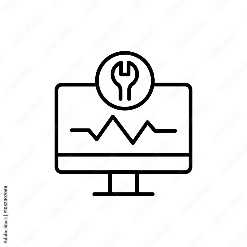 Computer diagnostic outline icons, minimalist vector illustration ,simple transparent graphic element .Isolated on white background Computer diagnostic outline icons, minimalist vector illustration ,simple transparent graphic element .Isolated on white background