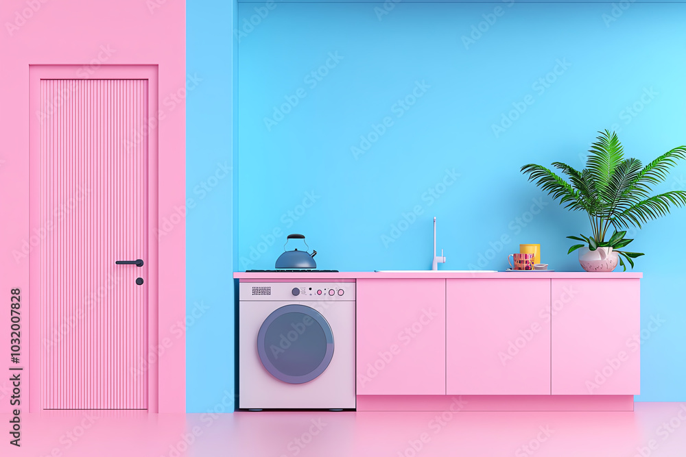 Smart home interface, integrated devices controlling household systems, 3D illustration Smart home interface, integrated devices controlling household systems, 3D illustration