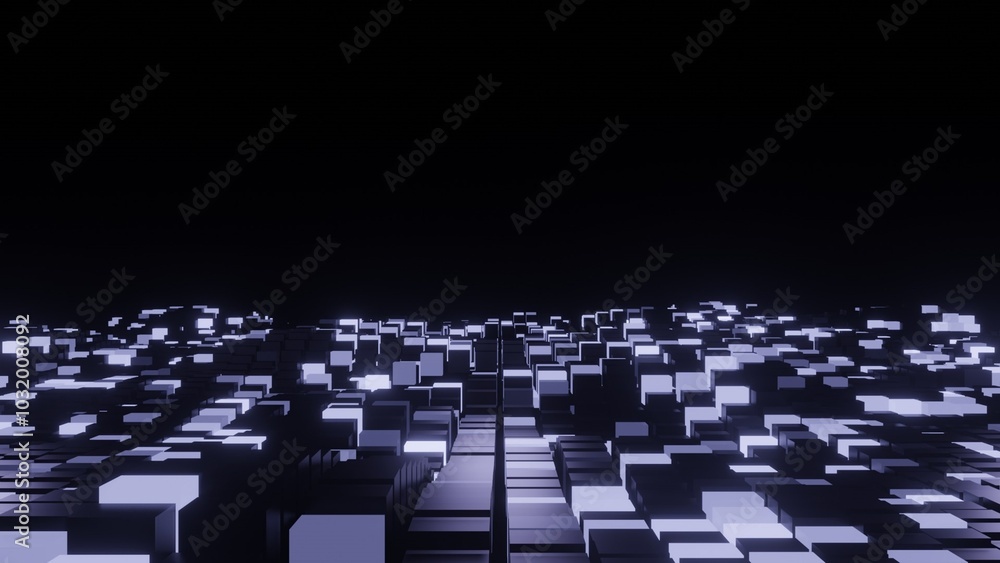 Obraz premium Colors wave with motion dots and lines. Abstract digital background. Concept connection big data. Futuristic technology backdrop. 3D rendering.
