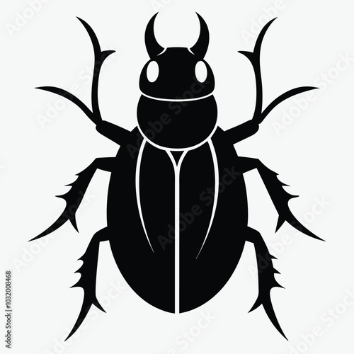 Solid color Titan Beetle animal vector design