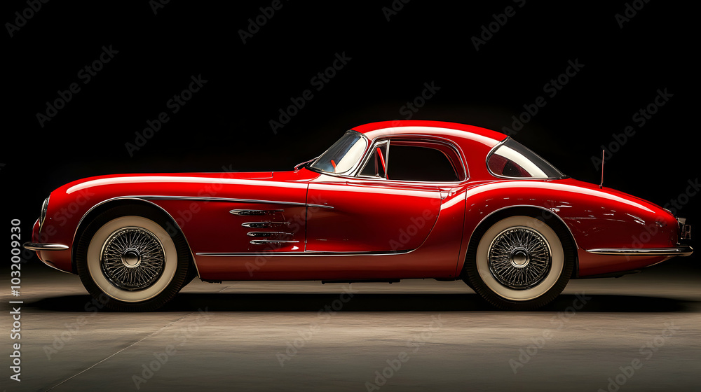 red car on a black background red car on a black background