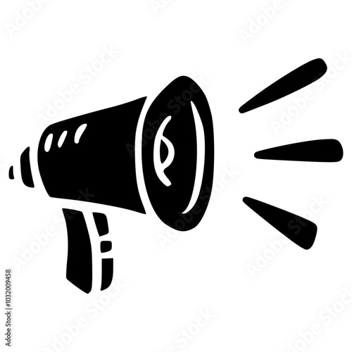 loud megaphone effect doodle glyph icon