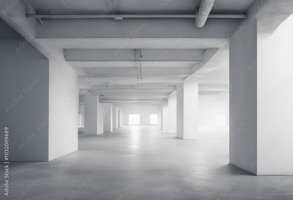 White minimal architecture building background empty wide space for blank mock up concrete floor car White minimal architecture building background empty wide space for blank mock up concrete floor car