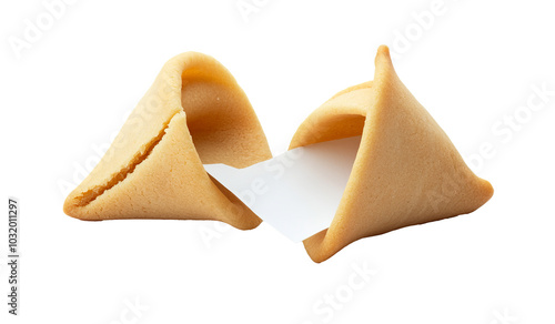 A chinese fortune cookie with a blank message