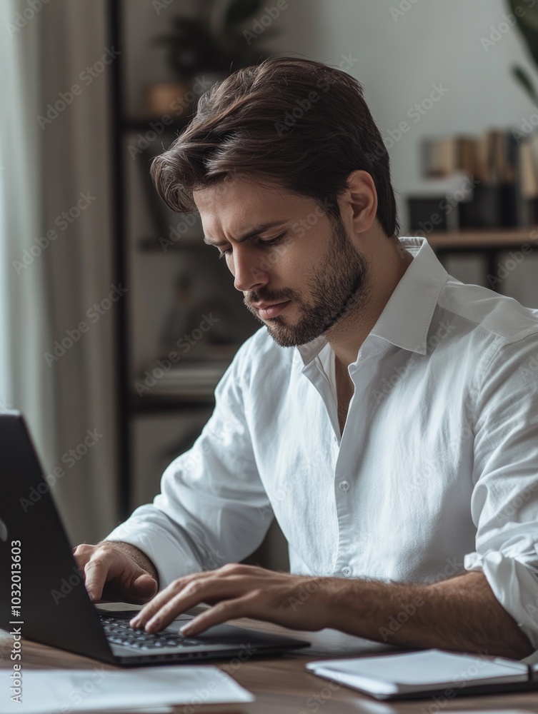 Man Working on Laptop Man Working on Laptop