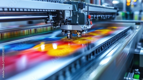 printing machine in action, producing high-quality prints