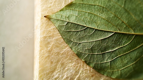 Close up of Biodegradable Beverage Carton Made from Pressed Leaves and Natural Resins with Subtle Branding photo