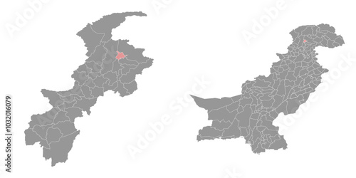 Lower Kohistan district map, administrative division of Pakistan. Vector illustration. photo