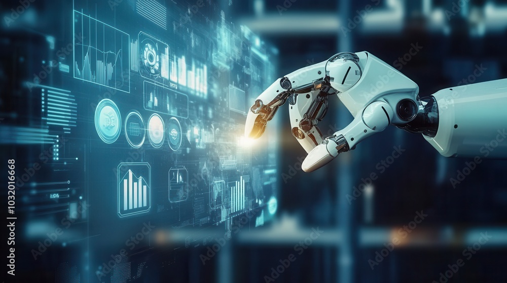 Obraz premium Intelligent factory and Industry 4.0 management.