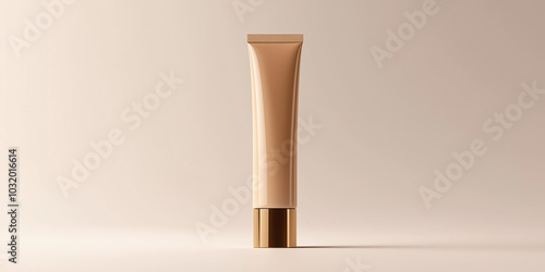 3D Rendering of Realistic Short Round Facial Cream Tube on White Background for Skincare Products and Cosmetic Branding