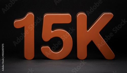 15k color 3D text of black background conceptual image with Looks like an orange photo