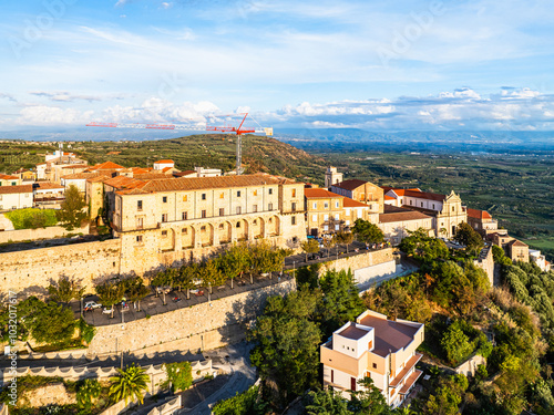 Nicotera from a drone, Vibo Valentia, Calabria, Italy, Europe photo