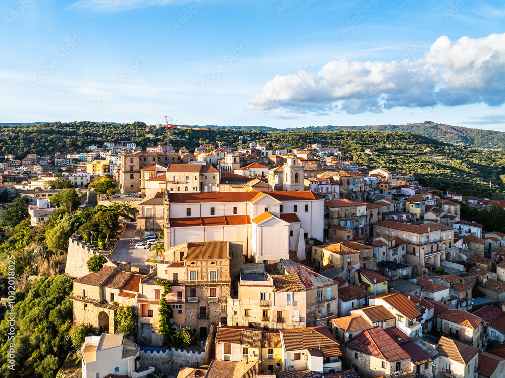 Obraz premium Nicotera from a drone, Vibo Valentia, Calabria, Italy, Europe