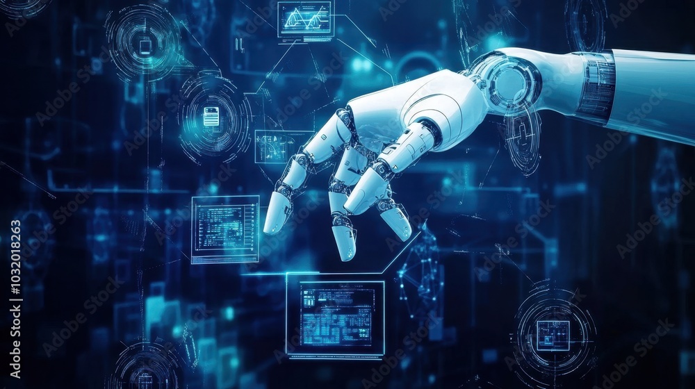 Obraz premium Intelligent factory and Industry 4.0 management.