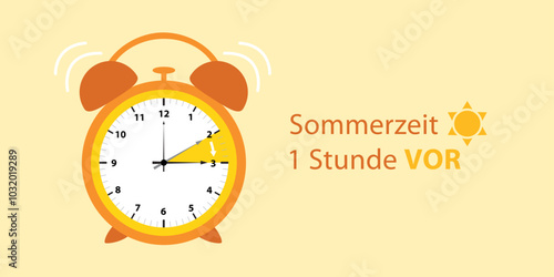 ringing alarm clock switch to summer time vector illustration