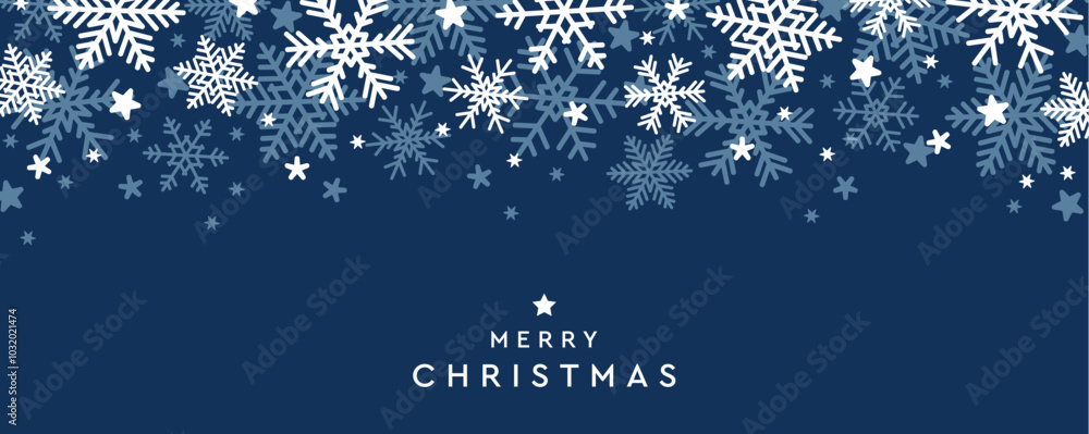 blue banner christmas card with snowflake border vector illustration blue banner christmas card with snowflake border vector illustration