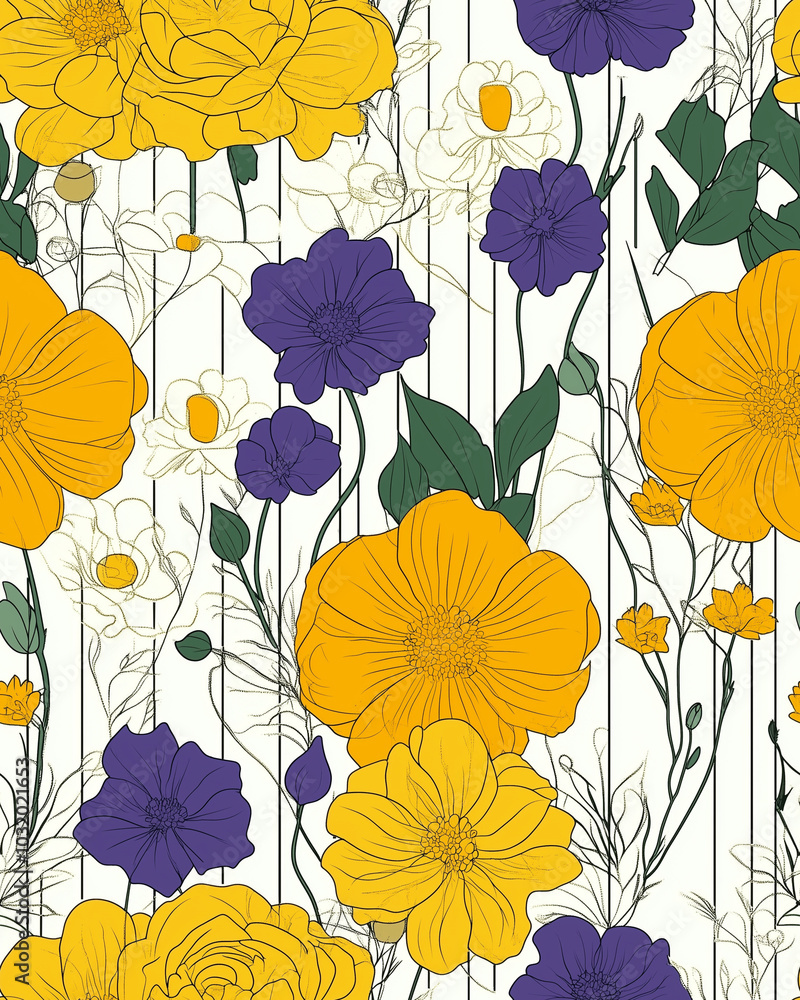 Yellow flowers pattern Yellow flowers pattern
