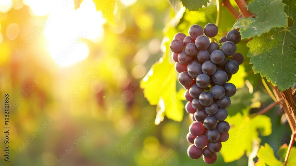 Naklejka premium Grapes Galore: Exploring a Vineyard's Abundance in Stunning