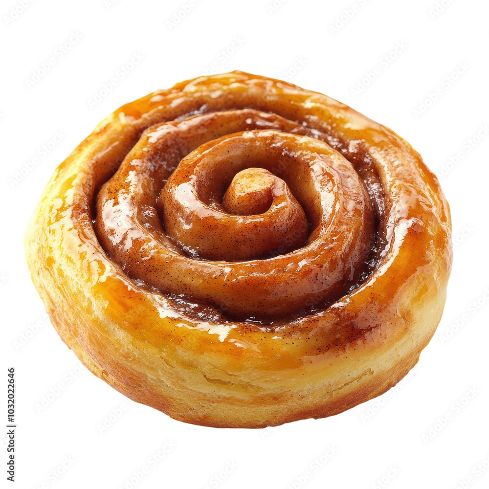 Fototapeta premium Delicious Cinnamon Bun on White Background Transparent Background