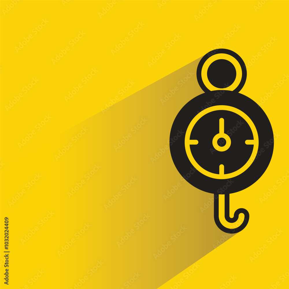 weight scale icon with shadow on yellow background weight scale icon with shadow on yellow background
