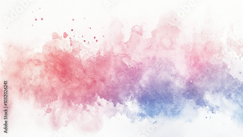 Beautiful pink cloud painted in watercolor, perfect for backgrounds or art prints. Hand painted watercolor background. Colorful watercolor hand drawn paper texture vector splash card for text design.