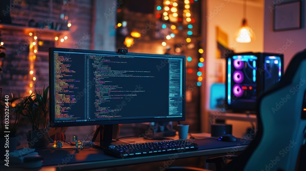 Computer Monitor with Code Computer Monitor with Code