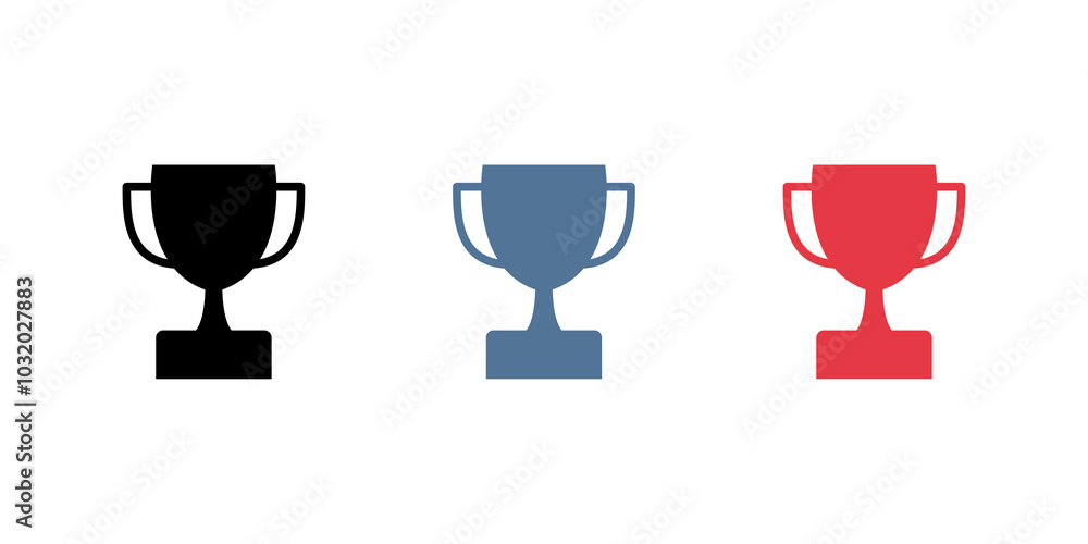 Trophy cup icon set transparent background. Trophy cup icon set transparent background.