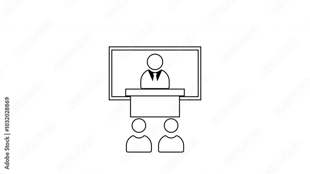 Person presenting on screen to two people; suitable for remote meetings, virtual seminars, online conferences, webinars, and presentations. 4k alpha channel Person presenting on screen to two people; suitable for remote meetings, virtual seminars, online conferences, webinars, and presentations. 4k alpha channel
