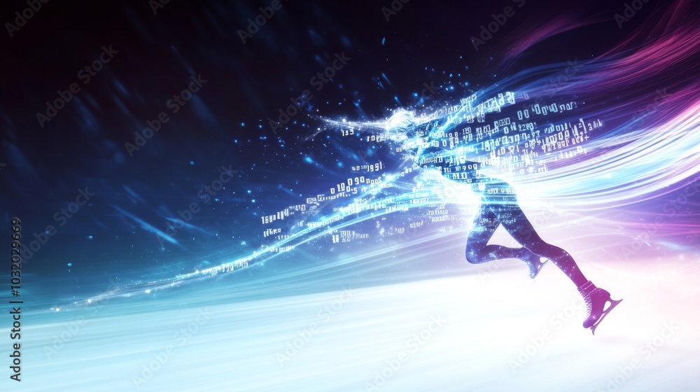 Skaters lighttrail score calculations in dreamy scene capture grace Skaters lighttrail score calculations in dreamy scene capture grace