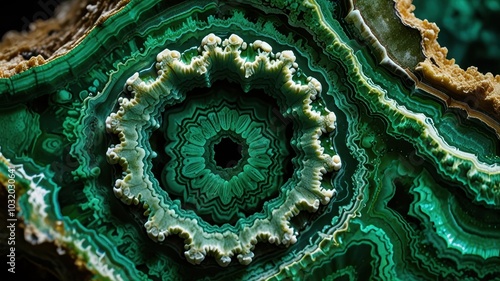 Experience the green world of malachite. Our backgrounds with hypnotic patterns and velvety texture will add natural elegance to your projects. photo