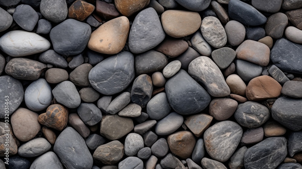 Assorted Smooth Stones Texture. Natural Pebbles Background in Earth Hues Assorted Smooth Stones Texture. Natural Pebbles Background in Earth Hues