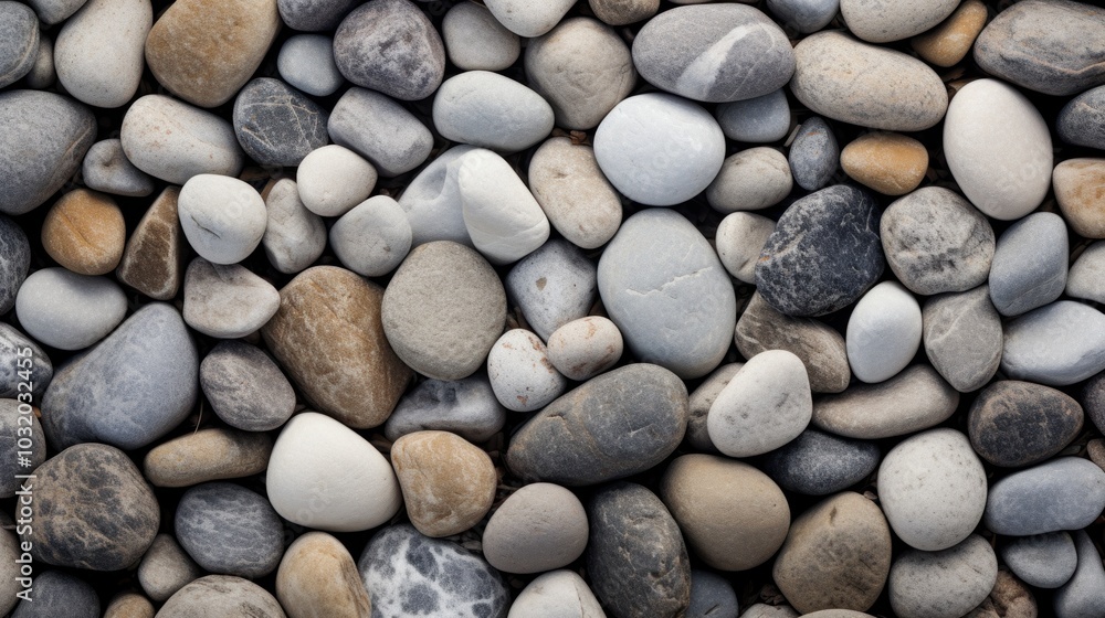 Assorted Smooth Stones Texture. Natural Pebbles Background in Earth Hues Assorted Smooth Stones Texture. Natural Pebbles Background in Earth Hues