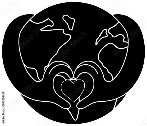 heart illustration love silhouette care logo kindness icon hand outline  world world donation flower donate awareness volunteer give care shape with vector graphic background