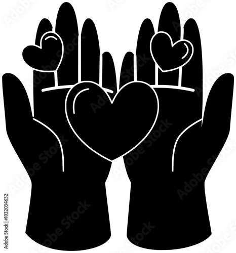 heart illustration love silhouette care logo kindness icon hand outline  world world donation flower donate awareness volunteer give care shape with vector graphic background
