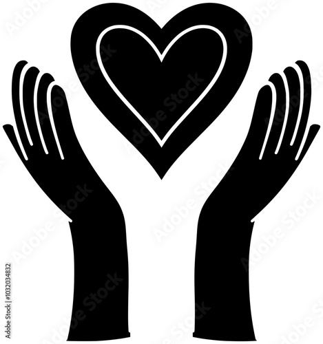 heart illustration love silhouette care logo kindness icon hand outline  world world donation flower donate awareness volunteer give care shape with vector graphic background