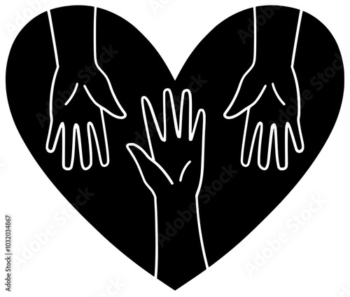 heart illustration love silhouette care logo kindness icon hand outline  world world donation flower donate awareness volunteer give care shape with vector graphic background