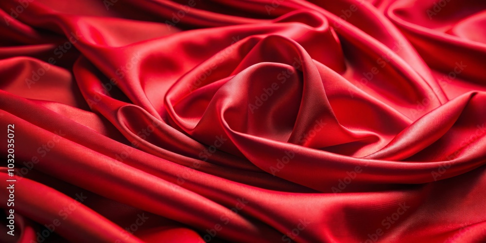Abstract Red Silk Fabric Draped, textile, material