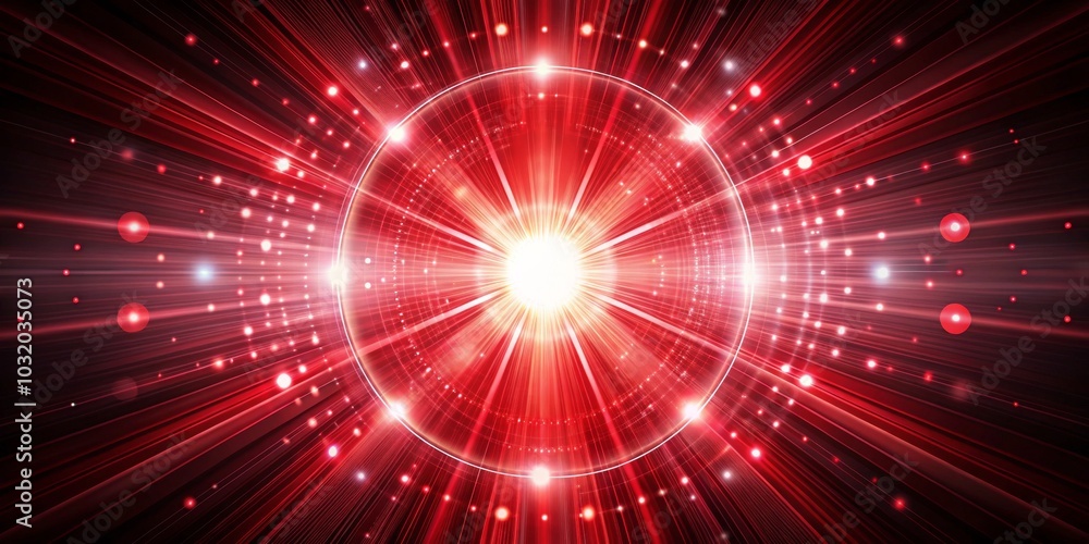 Fototapeta premium Abstract Red Circle with Glowing Lines and Lights, abstract, circle