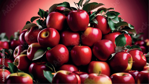 Lots of red apples. Tasty and juicy. Background of apples. High quality photo.