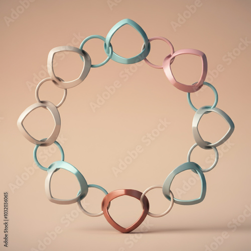 Ring of connected colorful ...