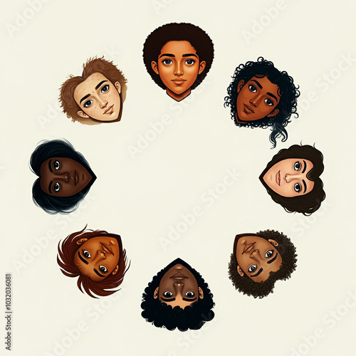 Illustration of diverse fac...