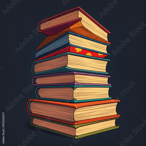 Stack of classic books, sym...