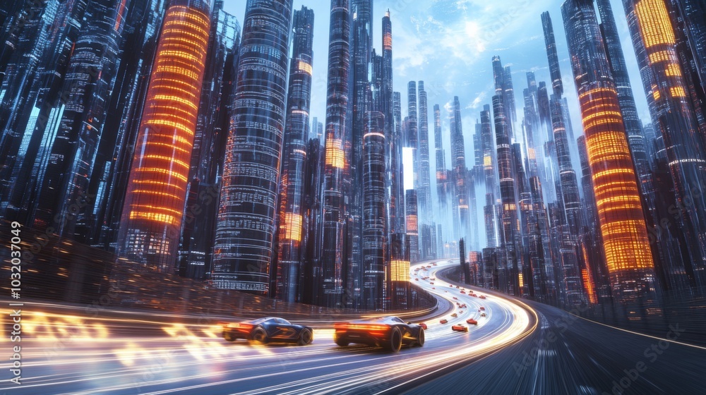 Urban datadriven racetrack with surreal architecture and analytics fusion Urban datadriven racetrack with surreal architecture and analytics fusion