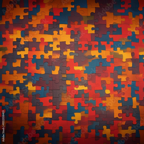 Colorful puzzle pieces, rep...