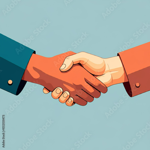 Handshake illustration, sym...