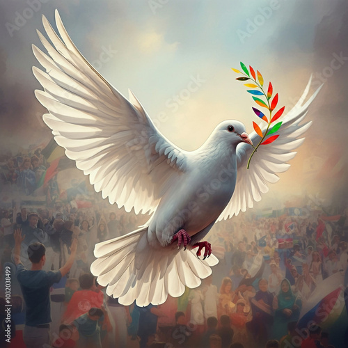 Close-up of a peace dove ca...