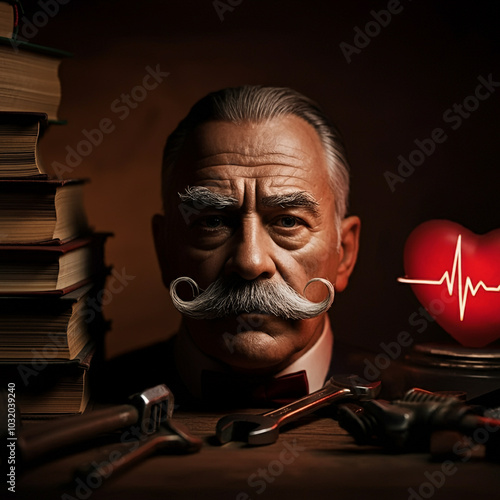 Portrait of a serious man i...