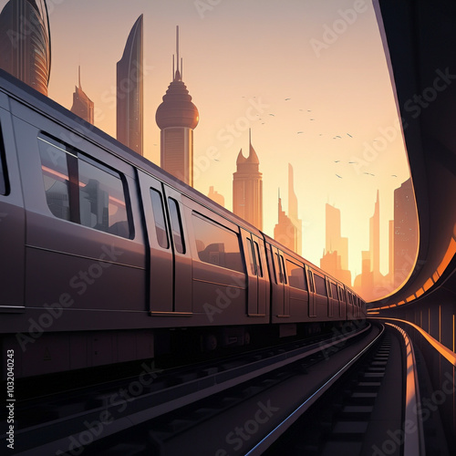 A train passing through a f...