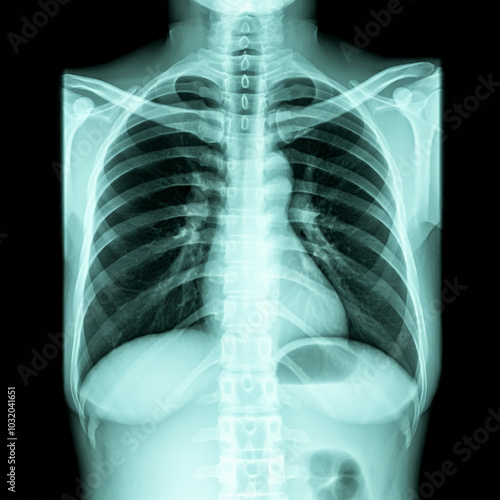 An X-ray image of a human c...